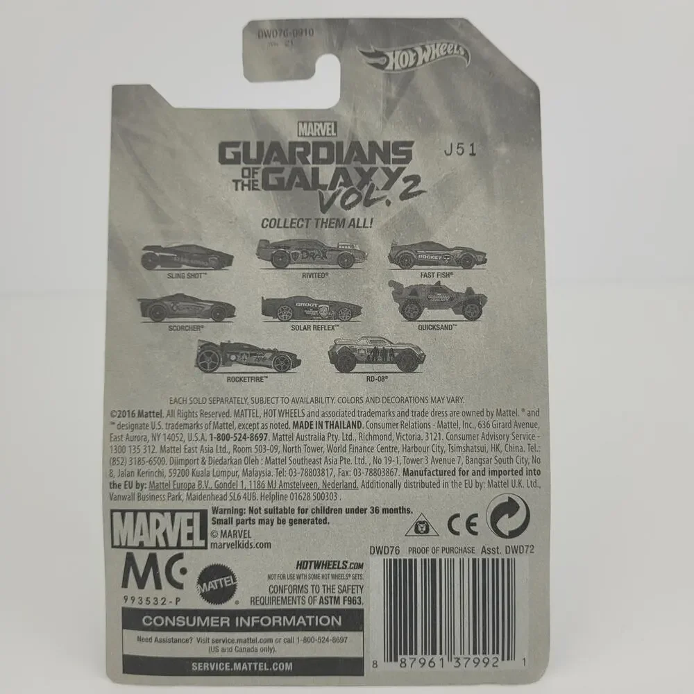 2017 Hot Wheels Marvel Guardians Of The Galaxy Vol. 2 Gamora Scorcher 4/8